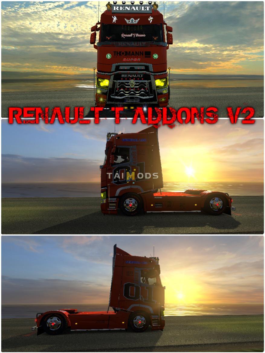 ETS2 - Renault T Addons V2.1 (1.37.x)