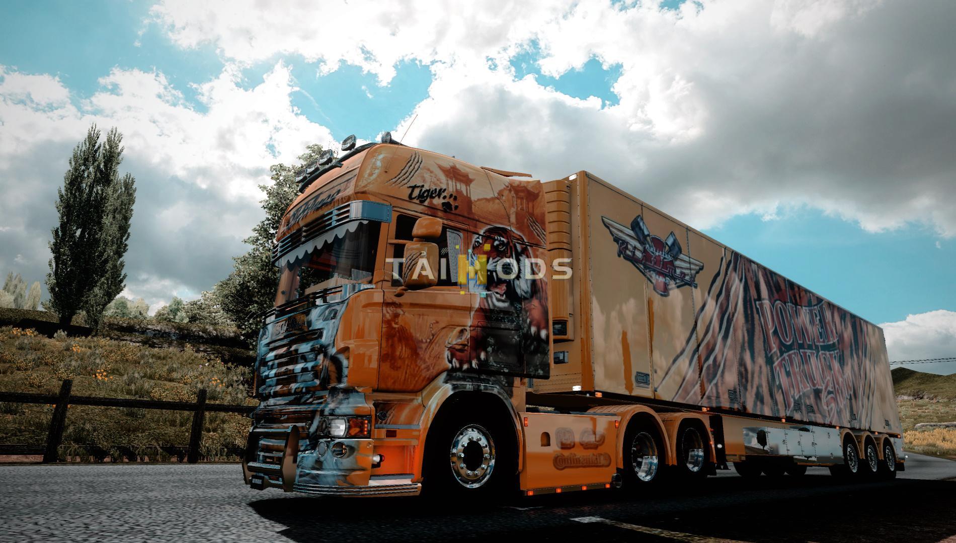 ETS2 - Scania Ristima Tiger V8 And Trailer (1.36.x)