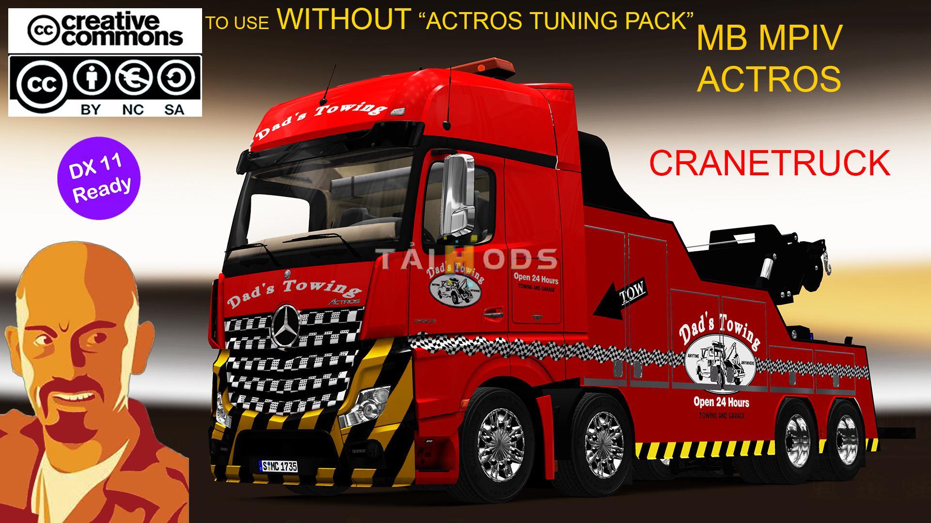 ETS2 - Mercedes-Benz Actros MPIV Crane Truck No Actros Tuning Pack (1.35.X)