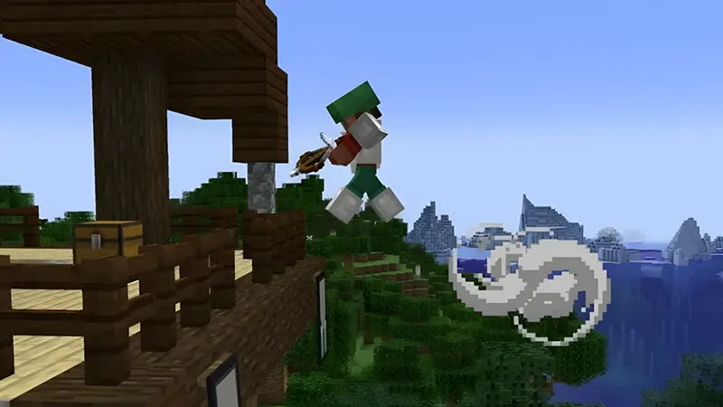 Cơ chế bay lượn và dịch chuyển của Wind charge Minecraft 1.21.2 (APK)