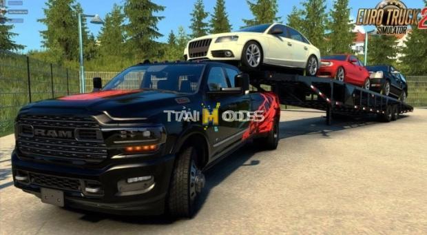 ETS2 - Dodge RAM 3500 (RVM) + Trailers V4.7
